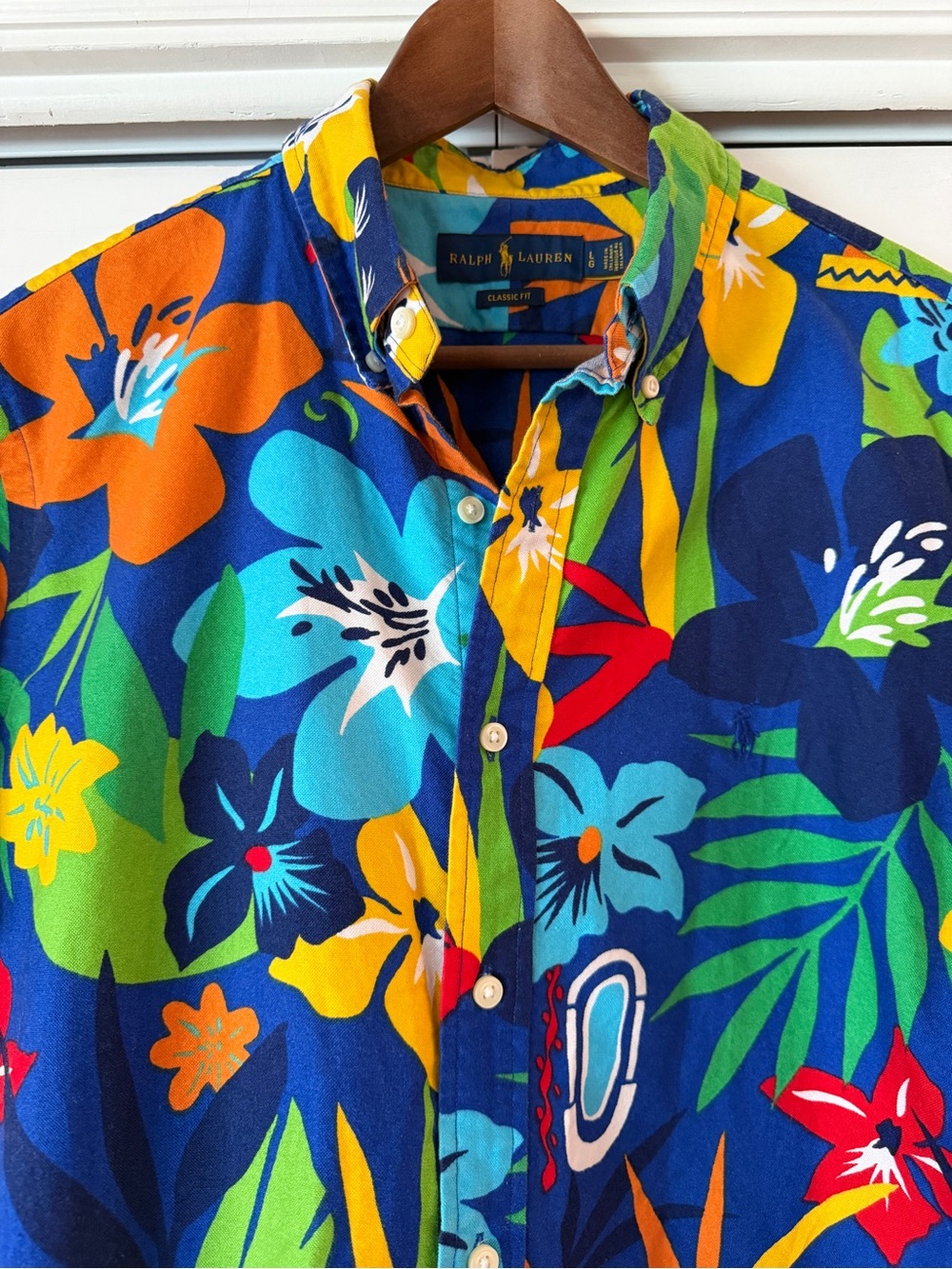 Ralph Lauren Floral Tropical Print Button Up Shirt - Size L - Picture 3 of 7